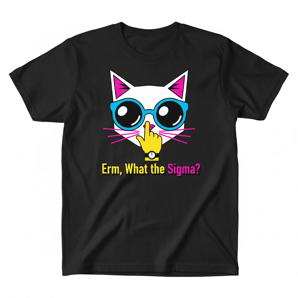Erm, What the Sigma? Funny Cat Meme T-Shirt | Premium Essential Cotton Tee
