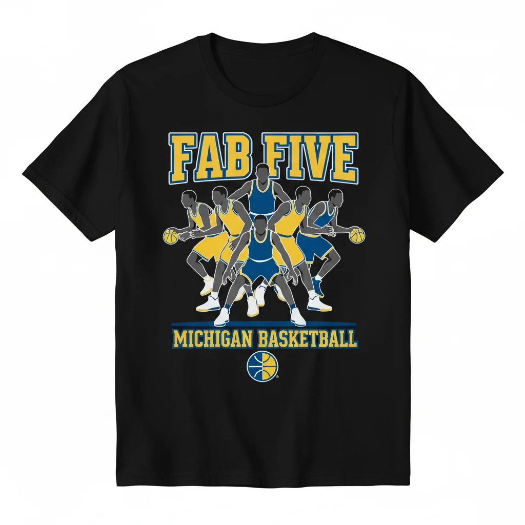 Fab Five Michigan Wolverines Essential T-Shirt - Premium Cotton Fan Apparel