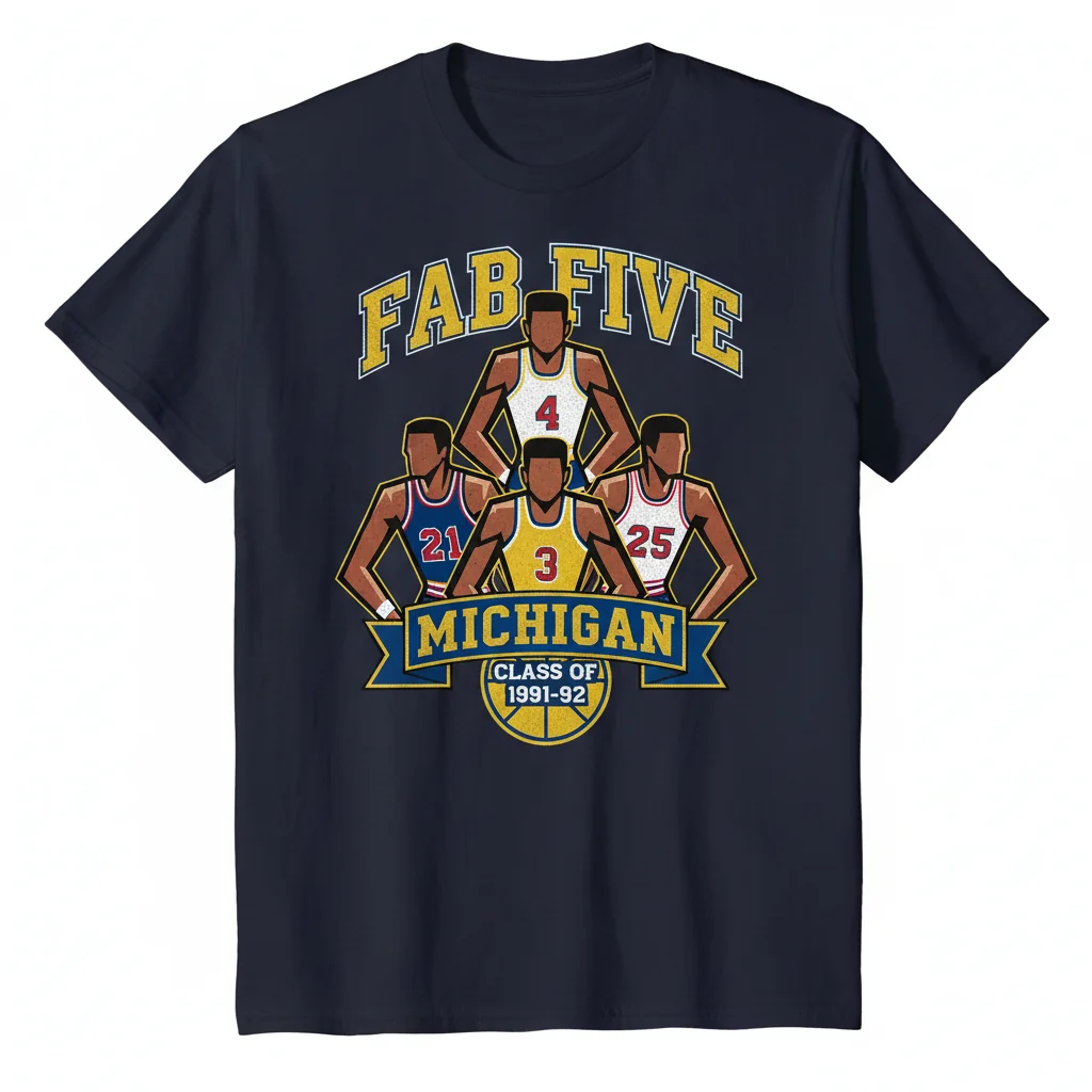 Fab Five Michigan Legacy Tee - Wear Your Wolverine Pride