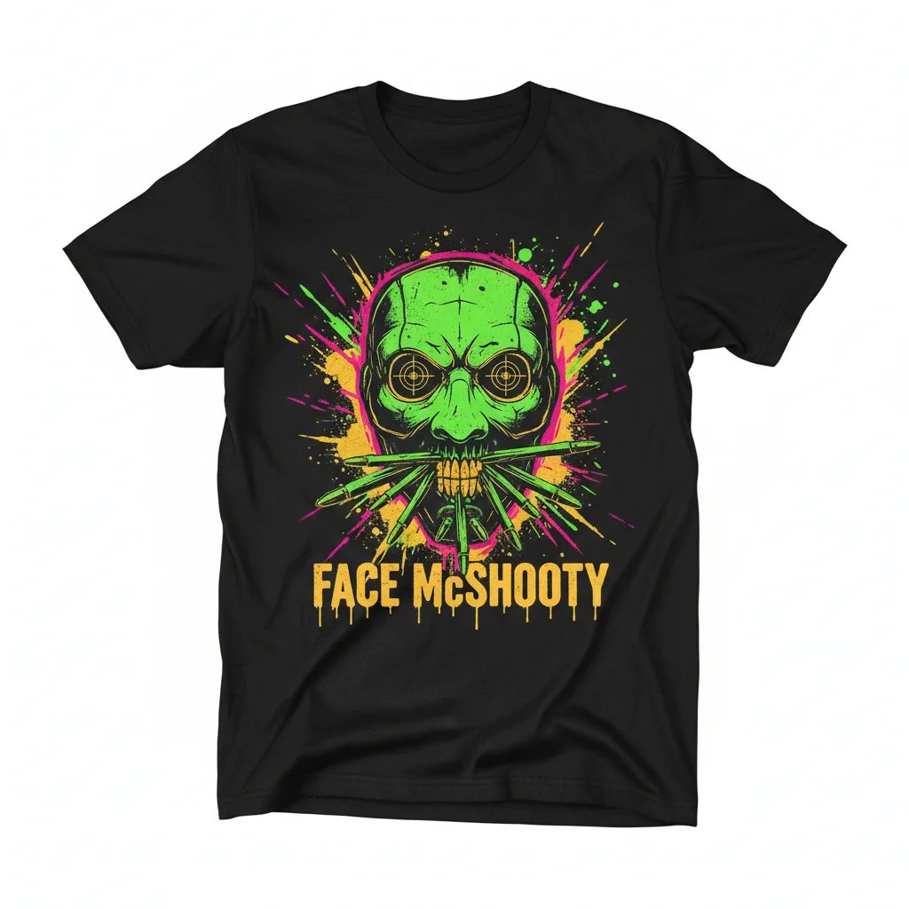 "Face McShooty" Artistic Tee | Premium Unisex Graphic T-Shirt