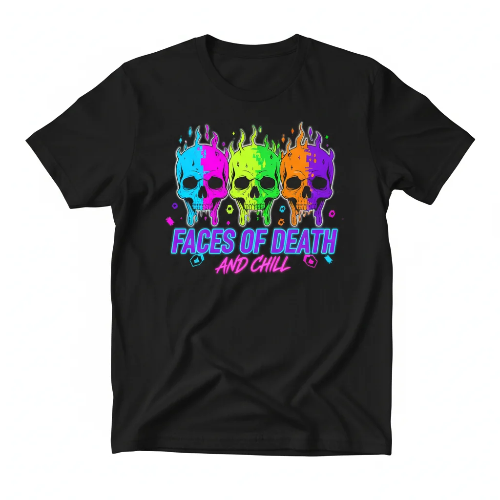 Faces of Death & Chill Essential T-Shirt – Unique Horror Tee