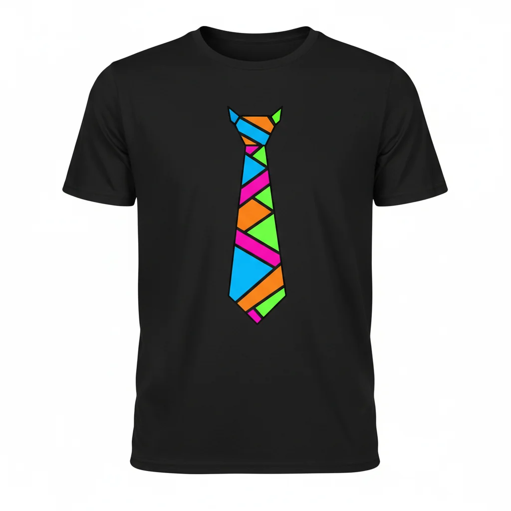 Fake Necktie Essential T-Shirt – Realistic Tie Print Tee