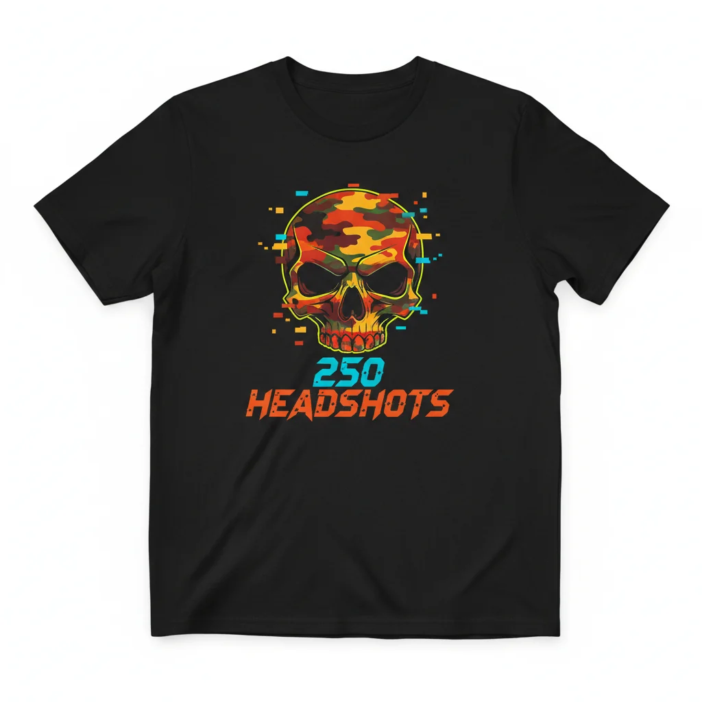 Fall Camo Headshot Tee - Street-Ready Essential