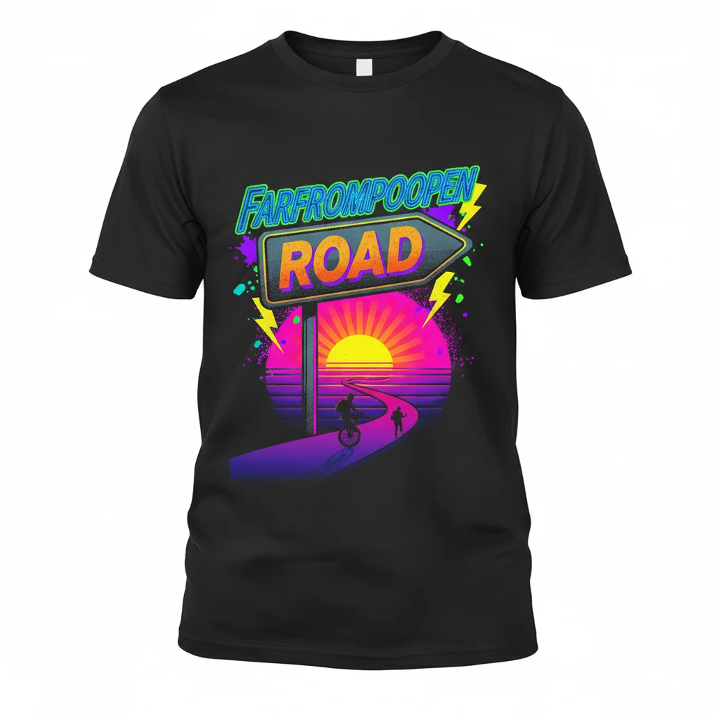 Farfrompoopen Road Essential T-Shirt - Unique Graphic Tee