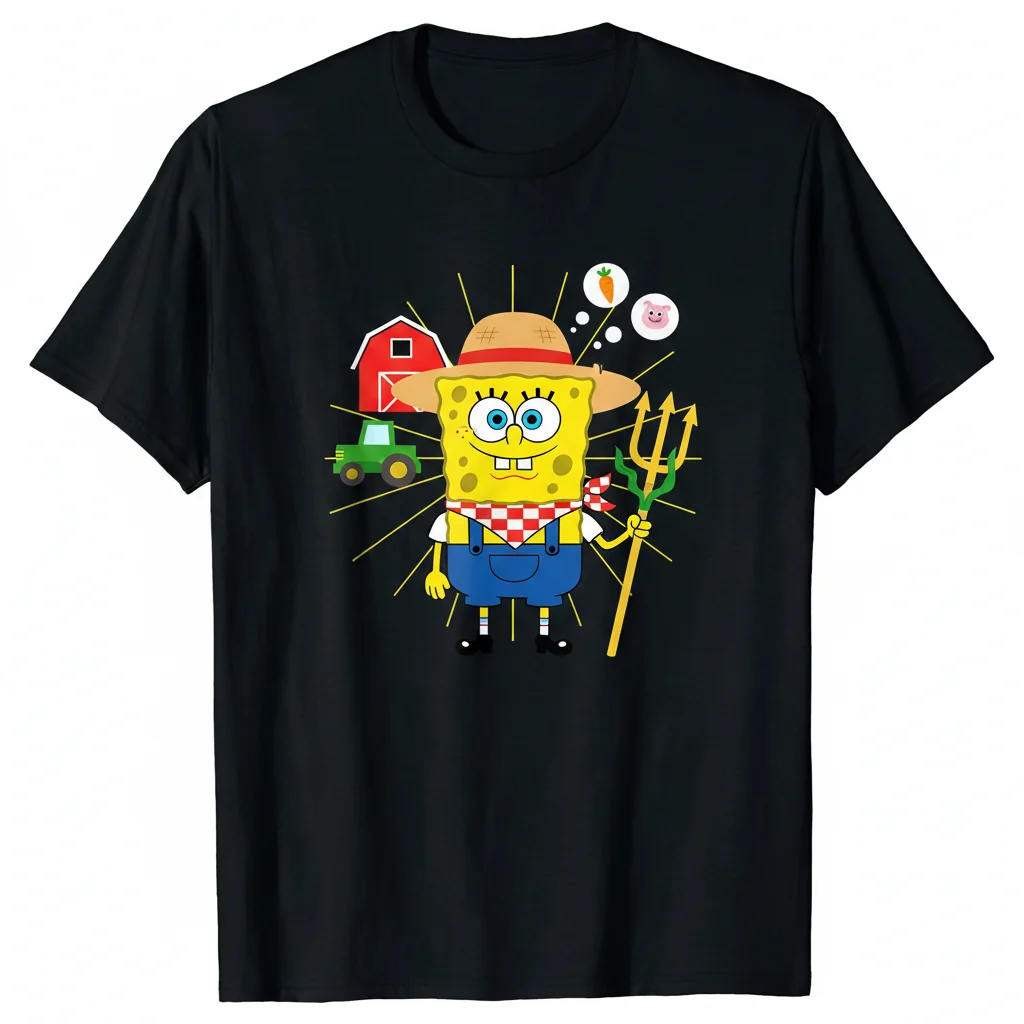 Farmer Spongebob Essential T-Shirt – Nickelodeon Fan Apparel