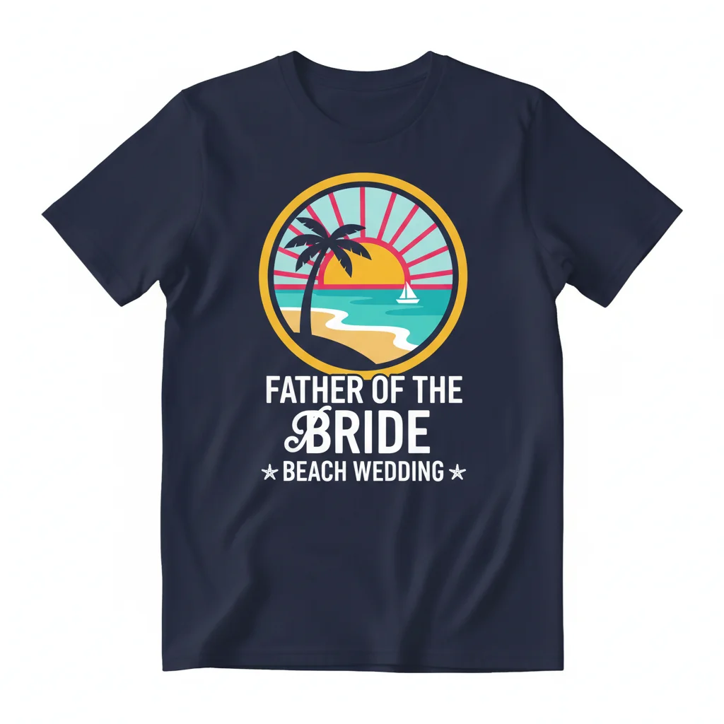Dad's Seaside Celebration: Father Of The Bride Beach Wedding Tee
