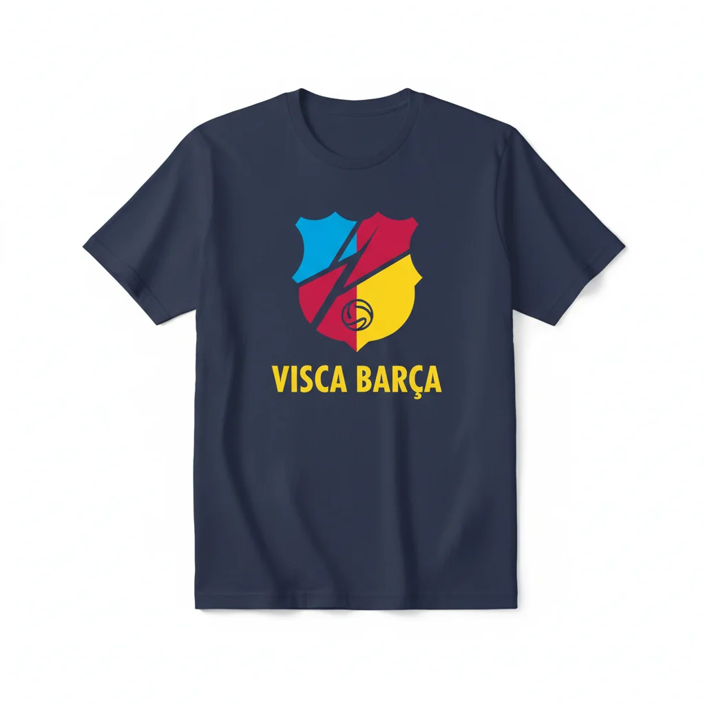 FC Barcelona Visca Barca Badge Essential T-Shirt - Official Fan Apparel