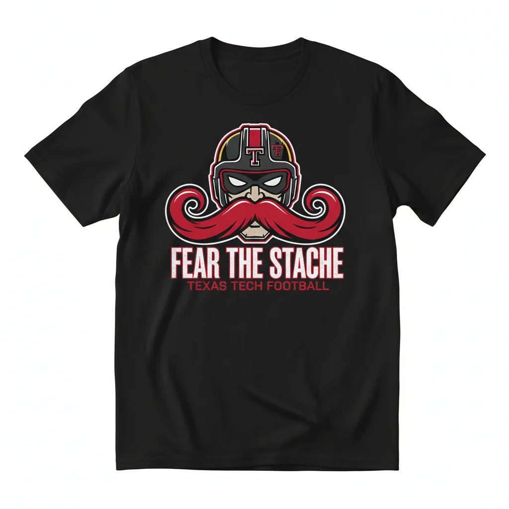 Texas Tech Red Raiders 'Fear the Stache' Durable Football Fan Shirt