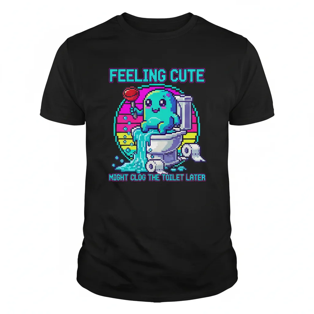 Feeling Cute, Might Clog Later – Ultra-Durable & Fade-Resistant Essential T-Shirt