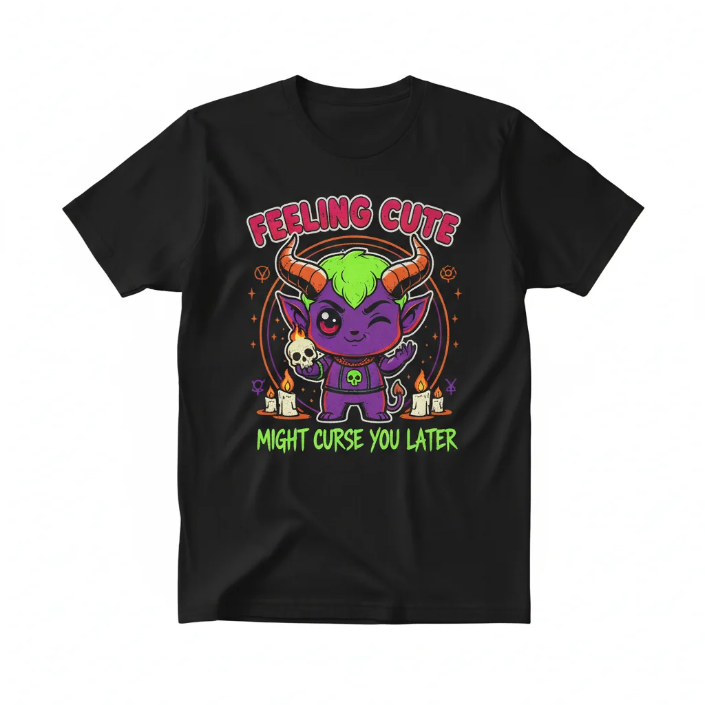 Feeling Cute, Might Curse You Later - Embrace Your Playful Darkness Essential T-Shirt