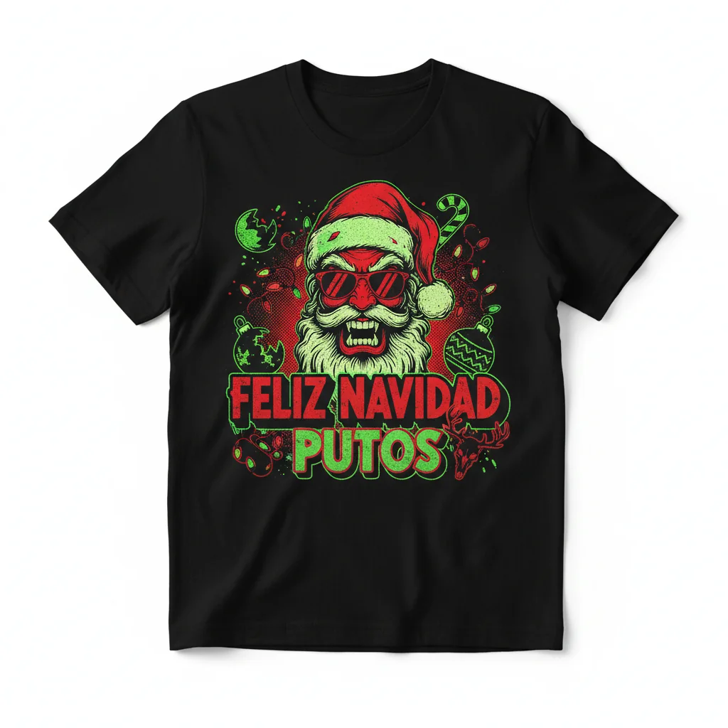 Feliz Navidad Putos Ugly Sweater Classic T-Shirt - Funny Holiday Apparel