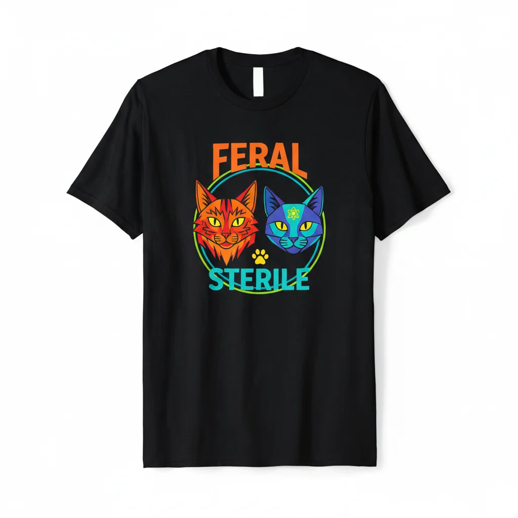 Feral & Sterile Vintage Cat Tee – Essential Streetwear