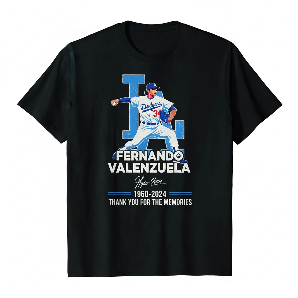Fernando Valenzuela Dodgers Thank You For The Memories Signature Poster Shirt