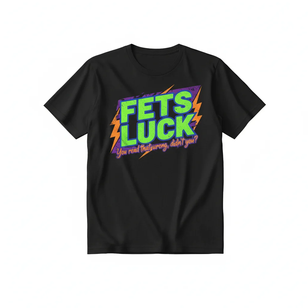 FETS LUCK Essential T-Shirt - Humorous Misspelling Tee