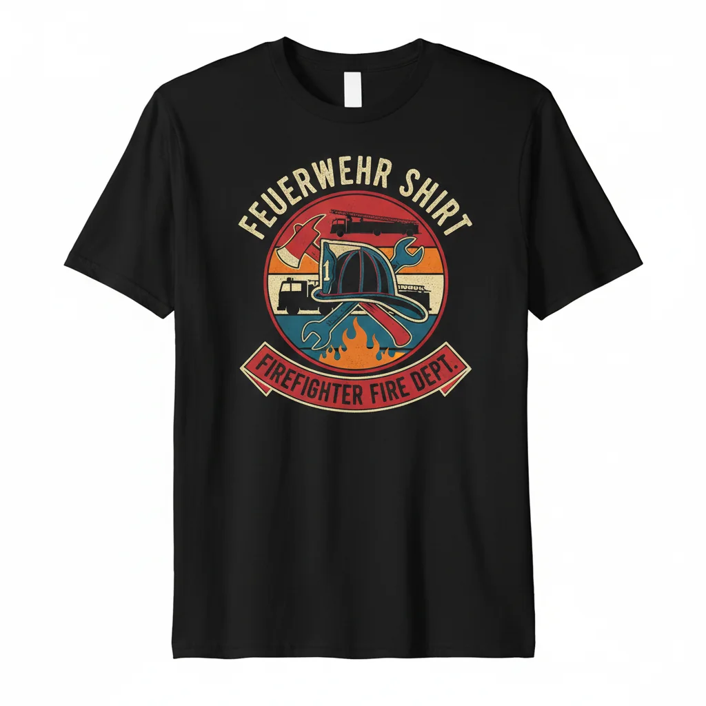 Feuerwehr Shirt Herren | Firefighter Essential T-Shirt Baumwolle | Geschenk für Feuerwehrleute