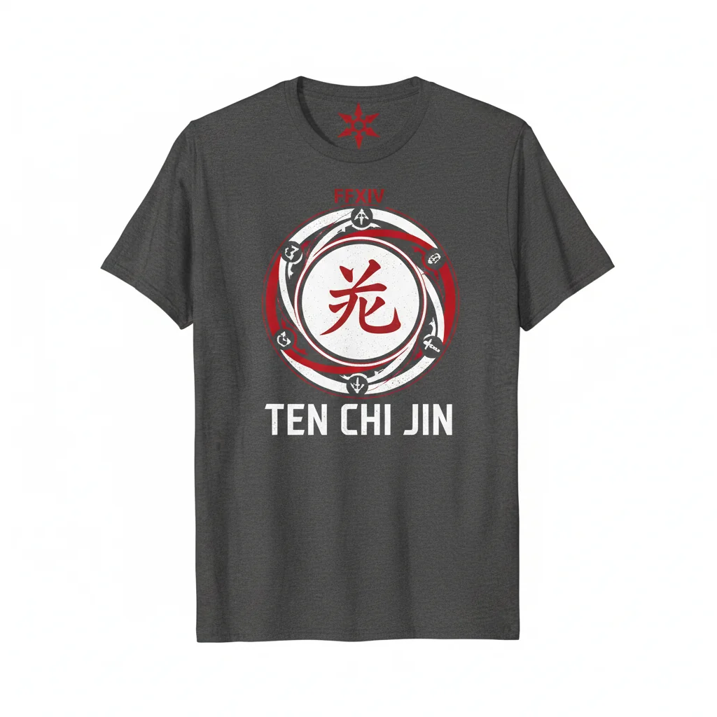 FFXIV Ninja - Ten Chi Jin (Red & White) - The Art of Skill Essential T-Shirt
