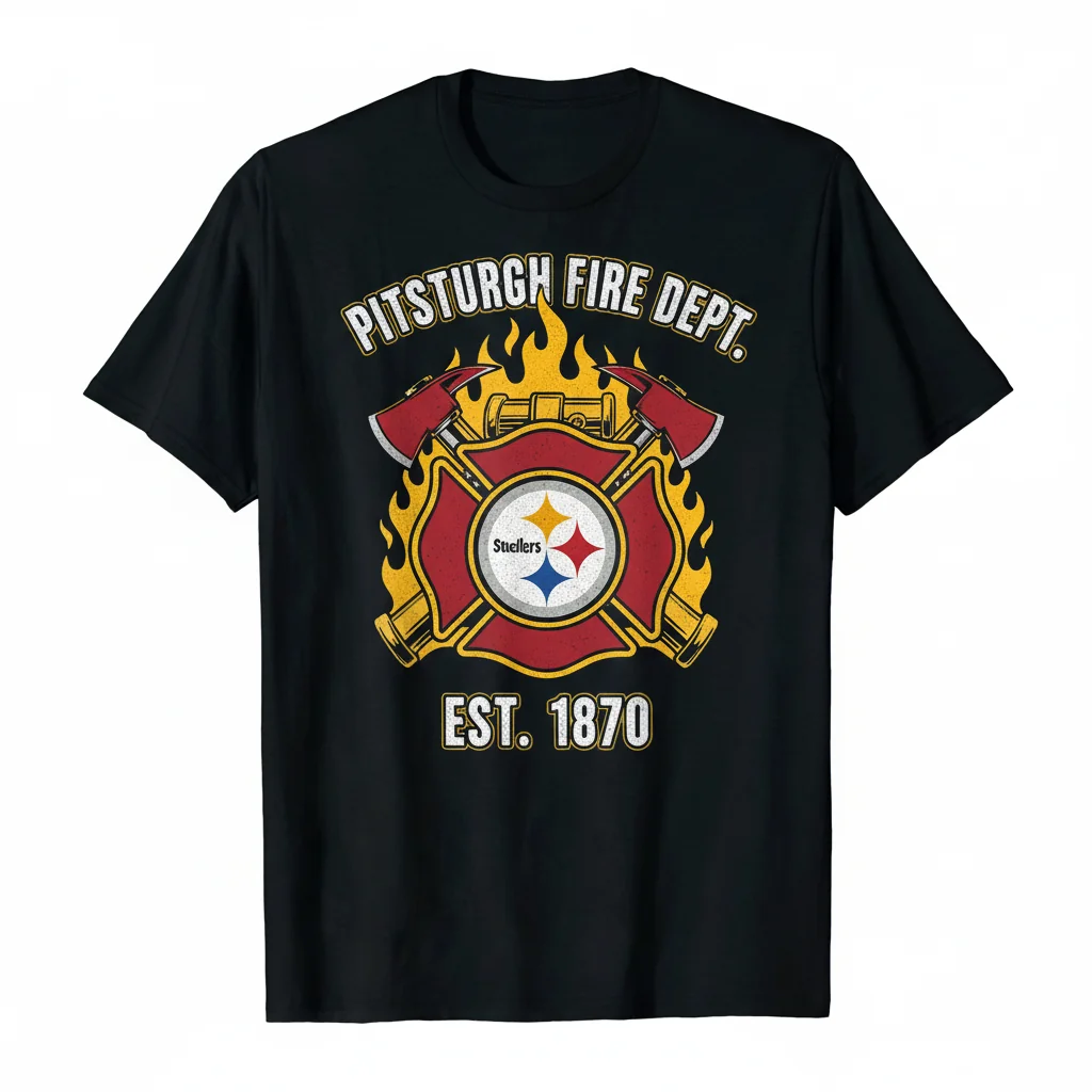 Pittsburgh Steelers Fire Department Logo T-Shirt - Officially Licensed NFL Gear