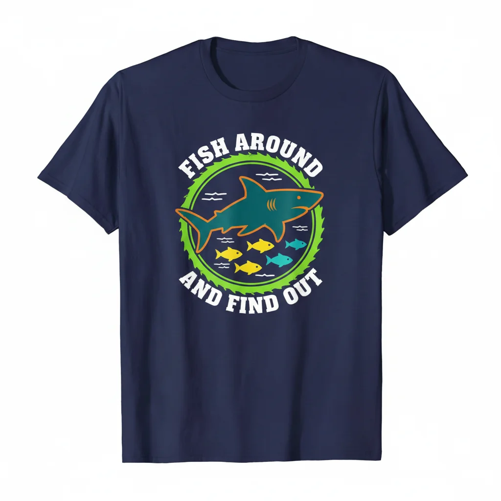 T-Shirt 'Fish Around And Find Out' Essential | Premium Ring-Spun Cotton Tee