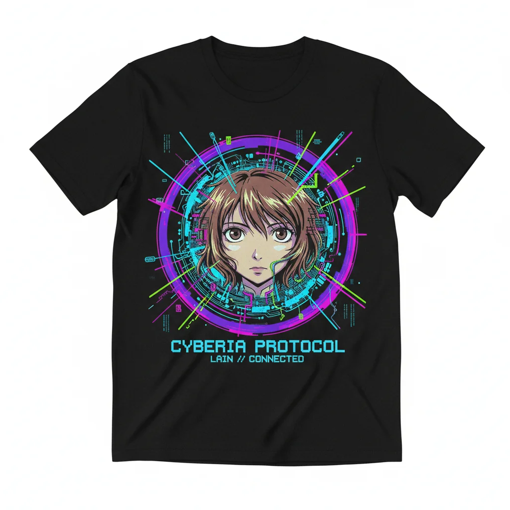 Serial Experiments Lain Shirt | Fisheye Cyberia Anime T-Shirt