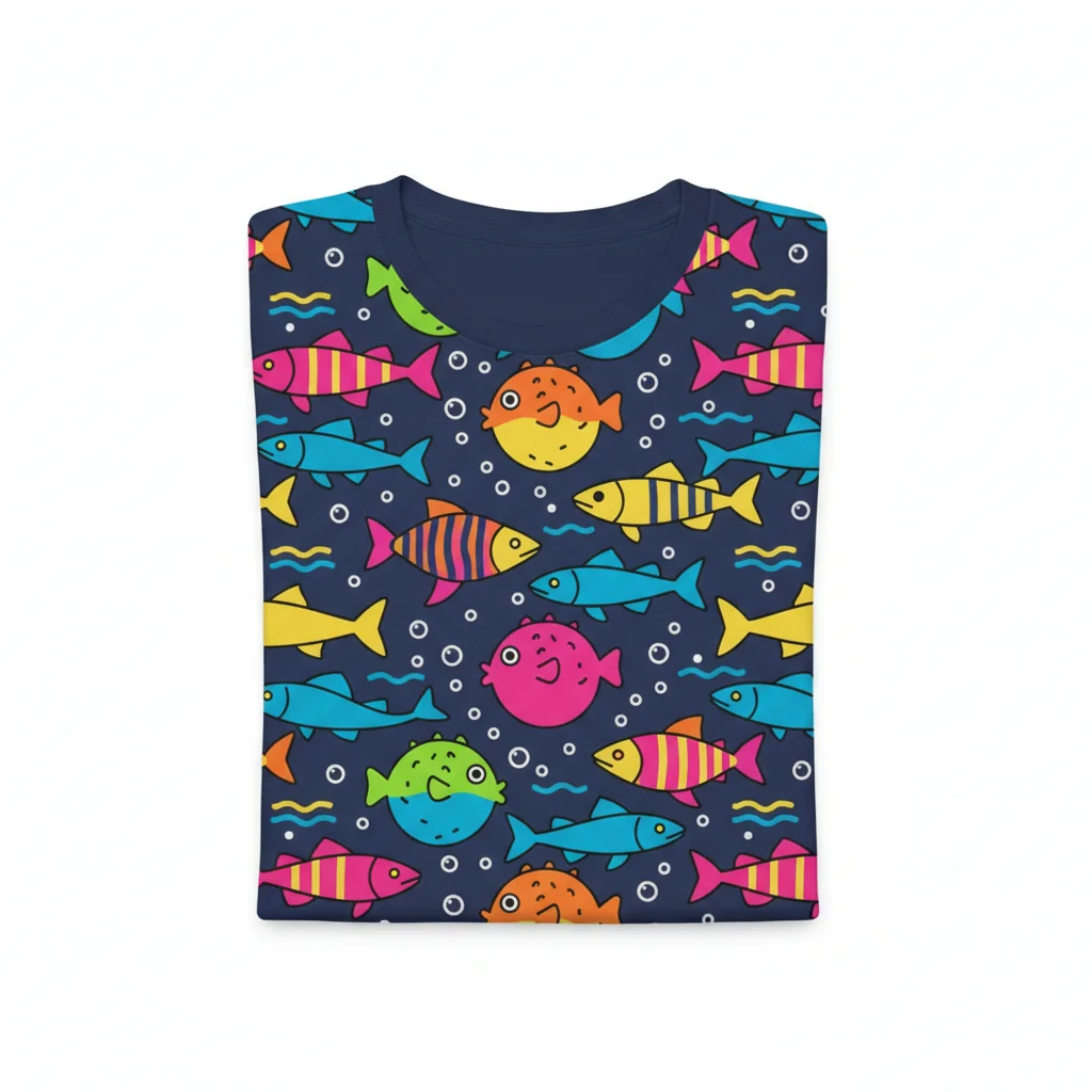 Wii Sports Fish Species Seamless Pattern Essential Tee