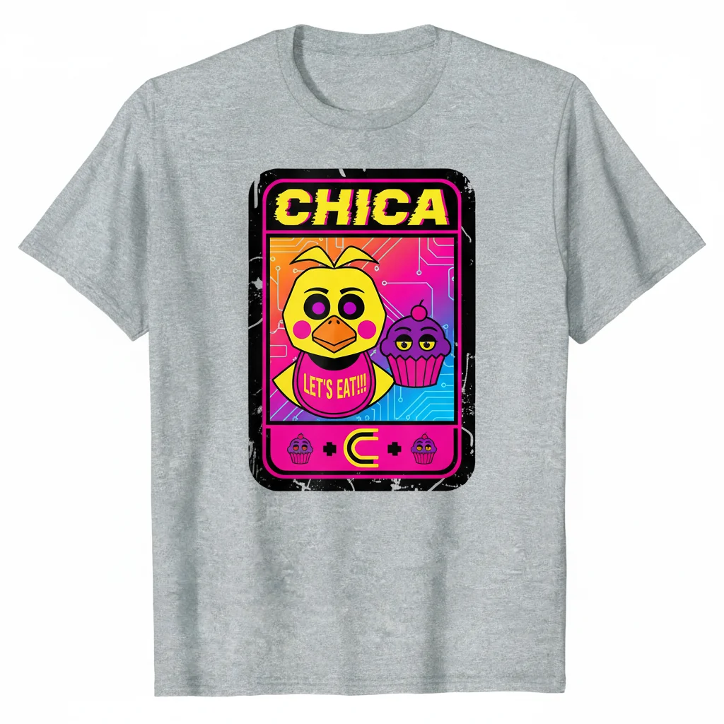 Five Nights at Freddy's Chica Card Graphic T-Shirt | Official FNAF Apparel