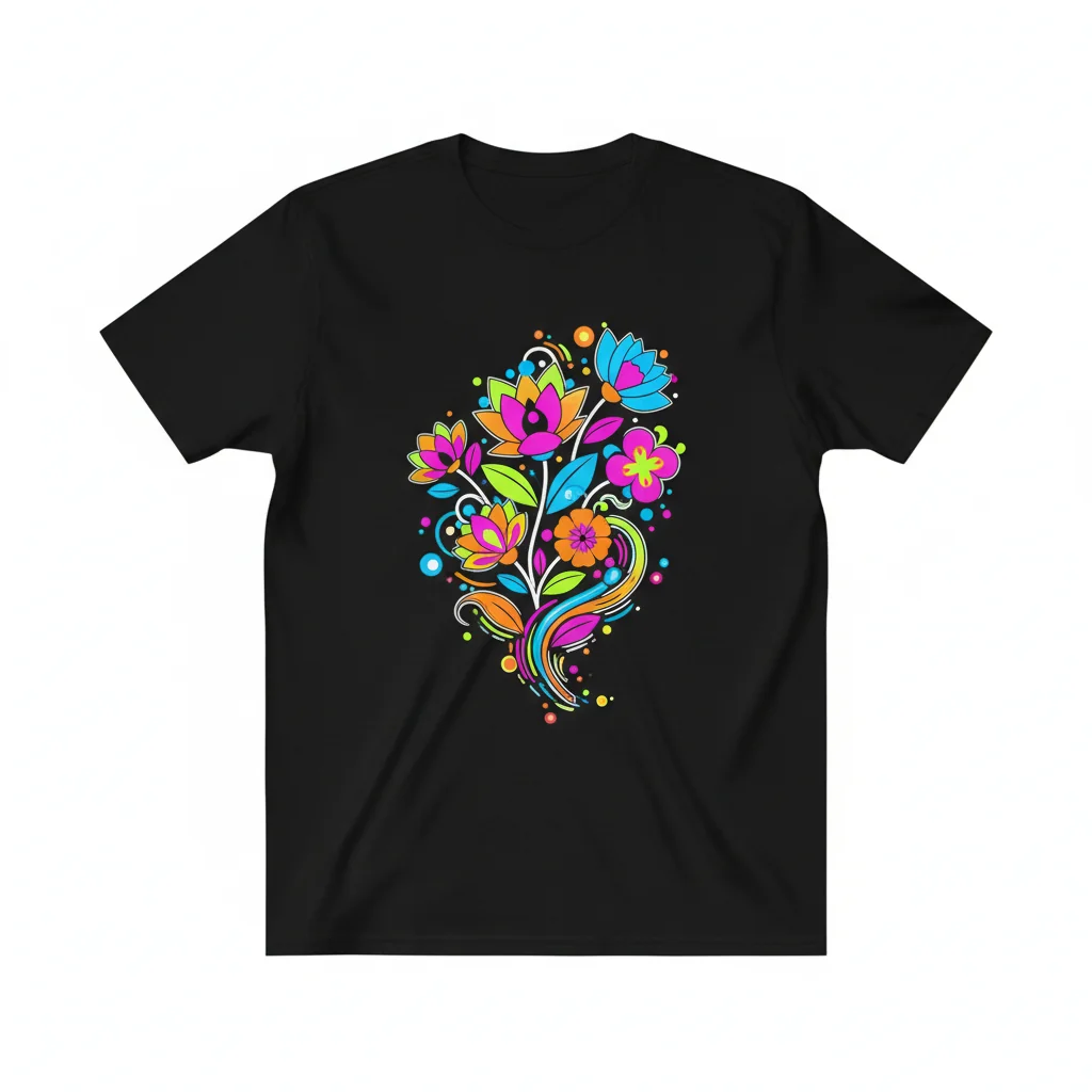 Flower-Flow Graphic T-Shirt – Botanical Tee for Men & Women