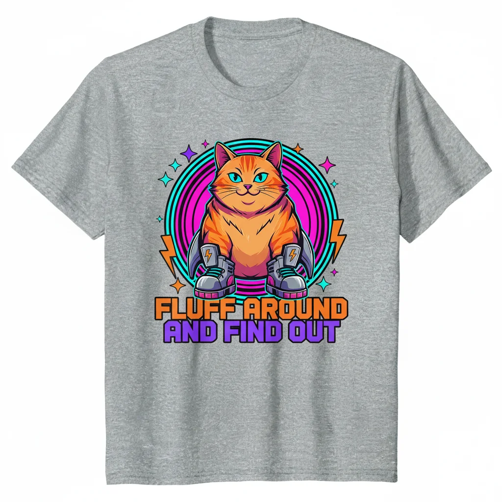 Fluff Around and Find Out Cat T-Shirt – Humorous Pet Lover Tee
