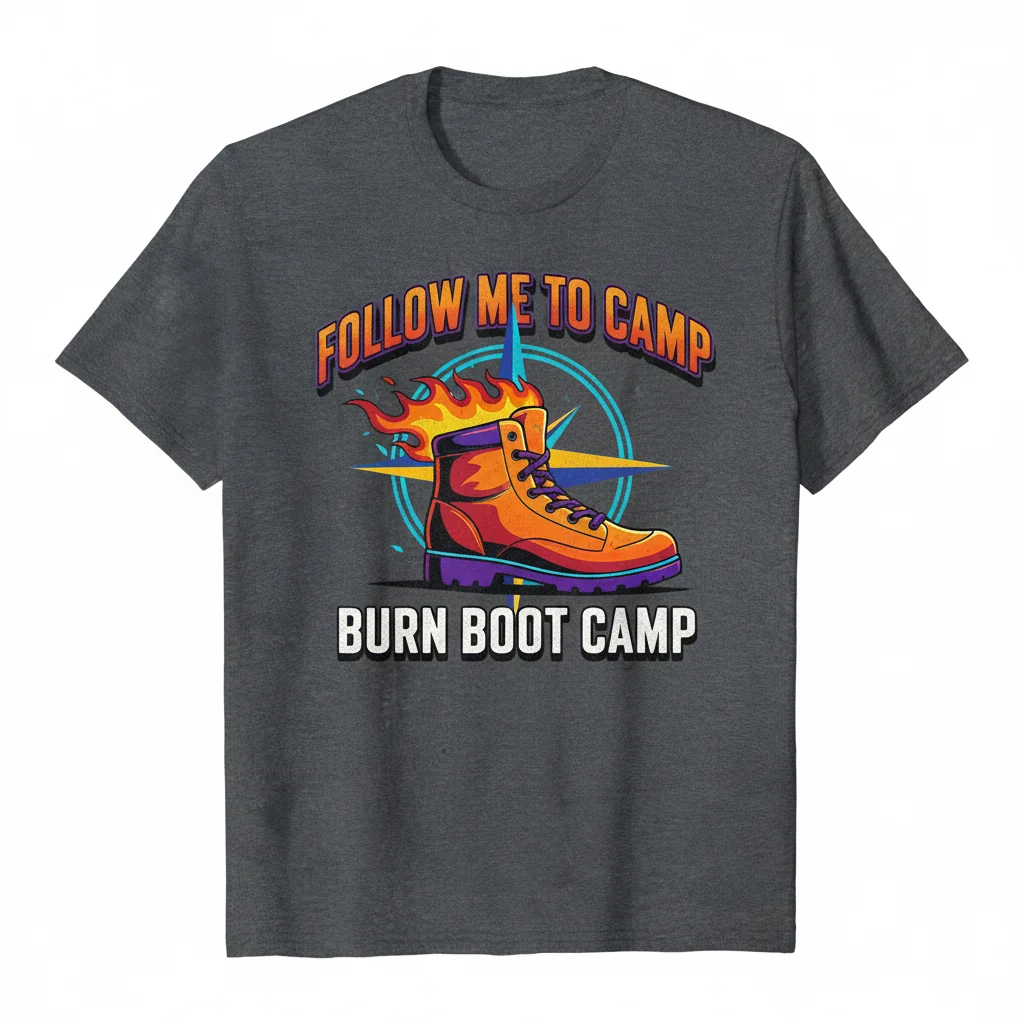 Camp Burn Boot Camp T-Shirt - Follow Me to Camp Tee