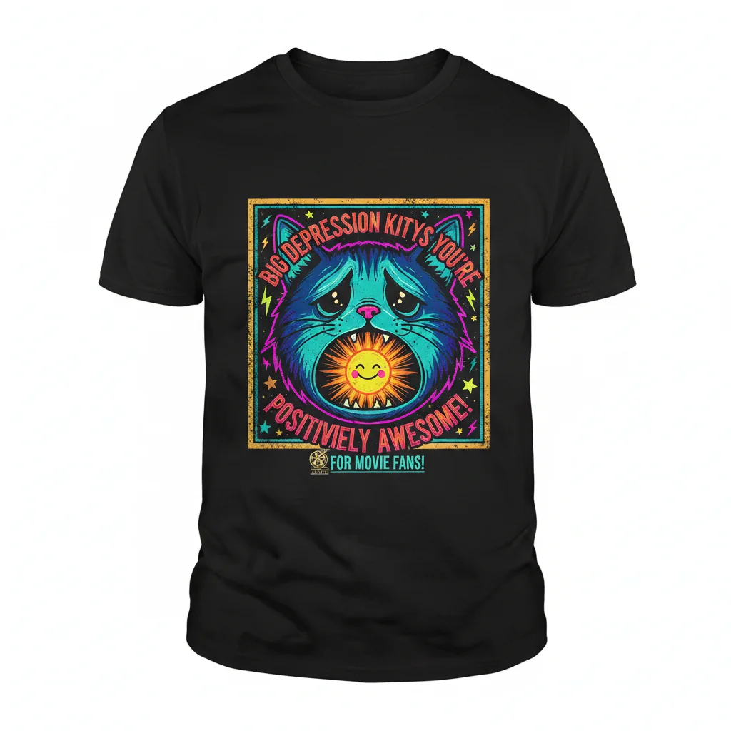 Depression Kitty Mouth Positive Awesome T-Shirt for Men, Women & Movie Fans