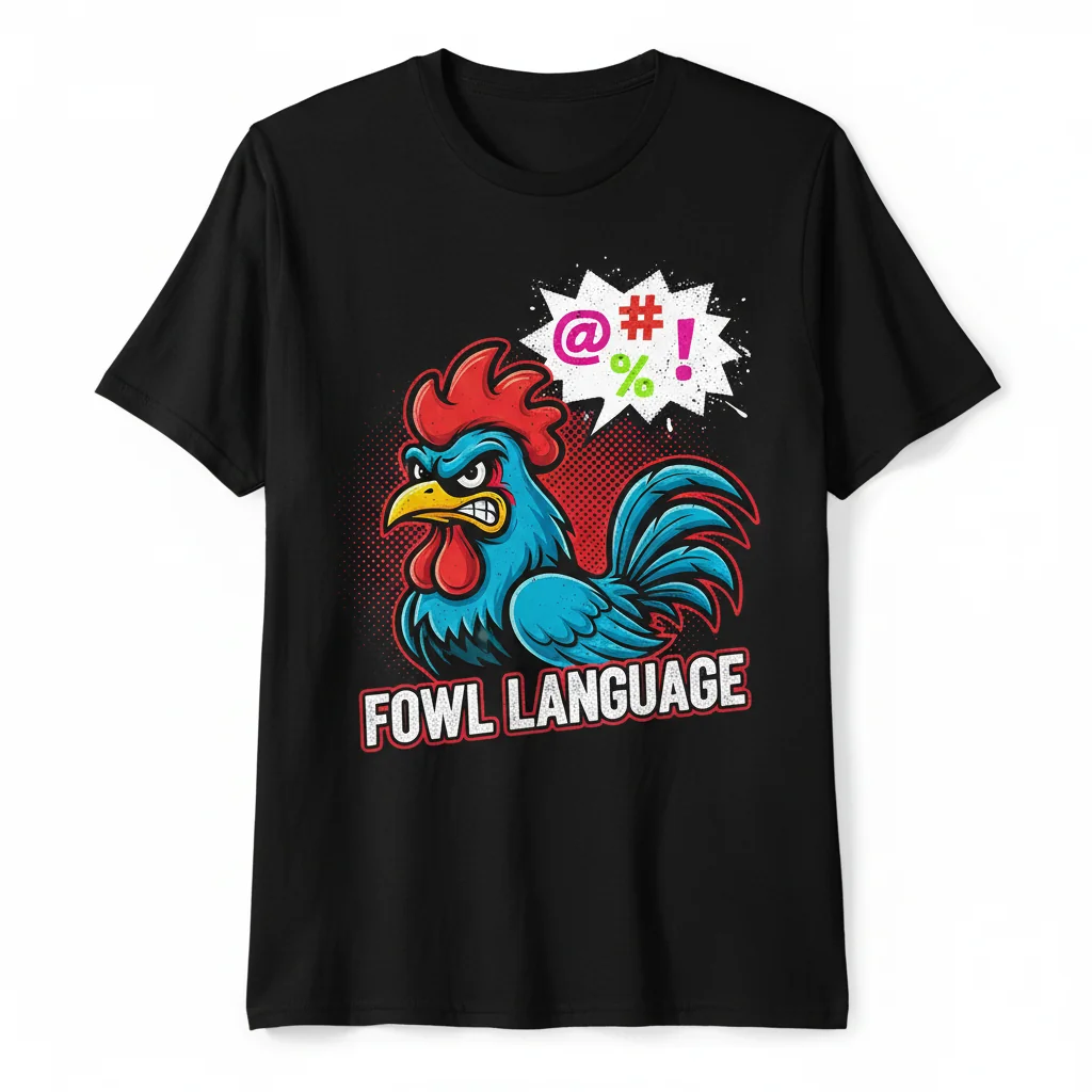 Fowl Language Cartoon Bird T-Shirt – Funny & Unique Apparel