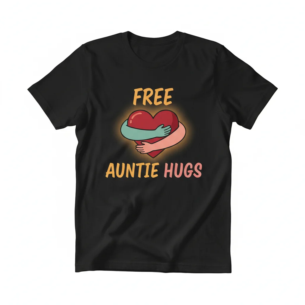 Durable "Free Auntie Hugs" Unisex T-Shirt – Fade-Resistant & Comfortable