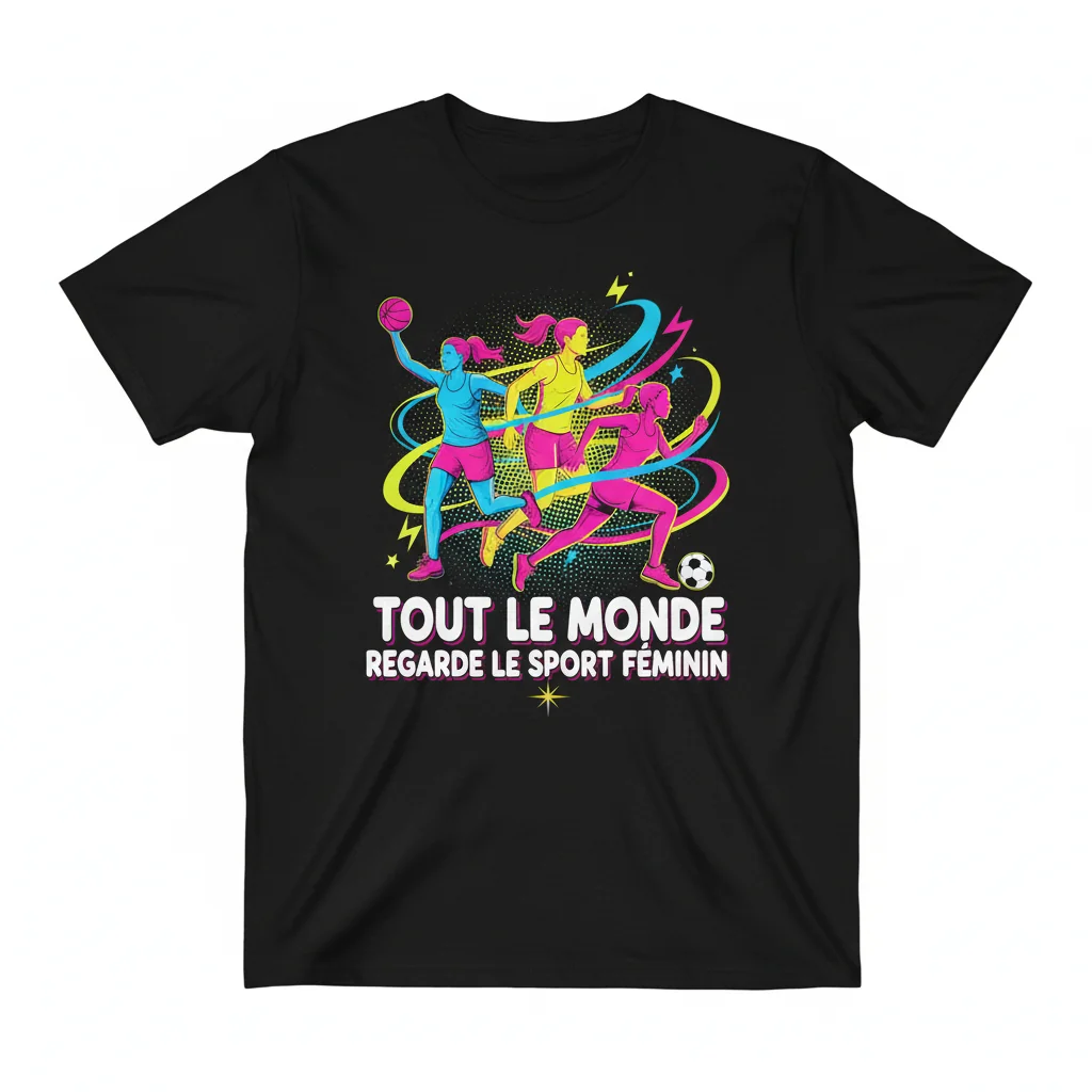 T-Shirt Femme "Tout Le Monde Regarde Le Sport Féminin" - Coton Ring-Spun