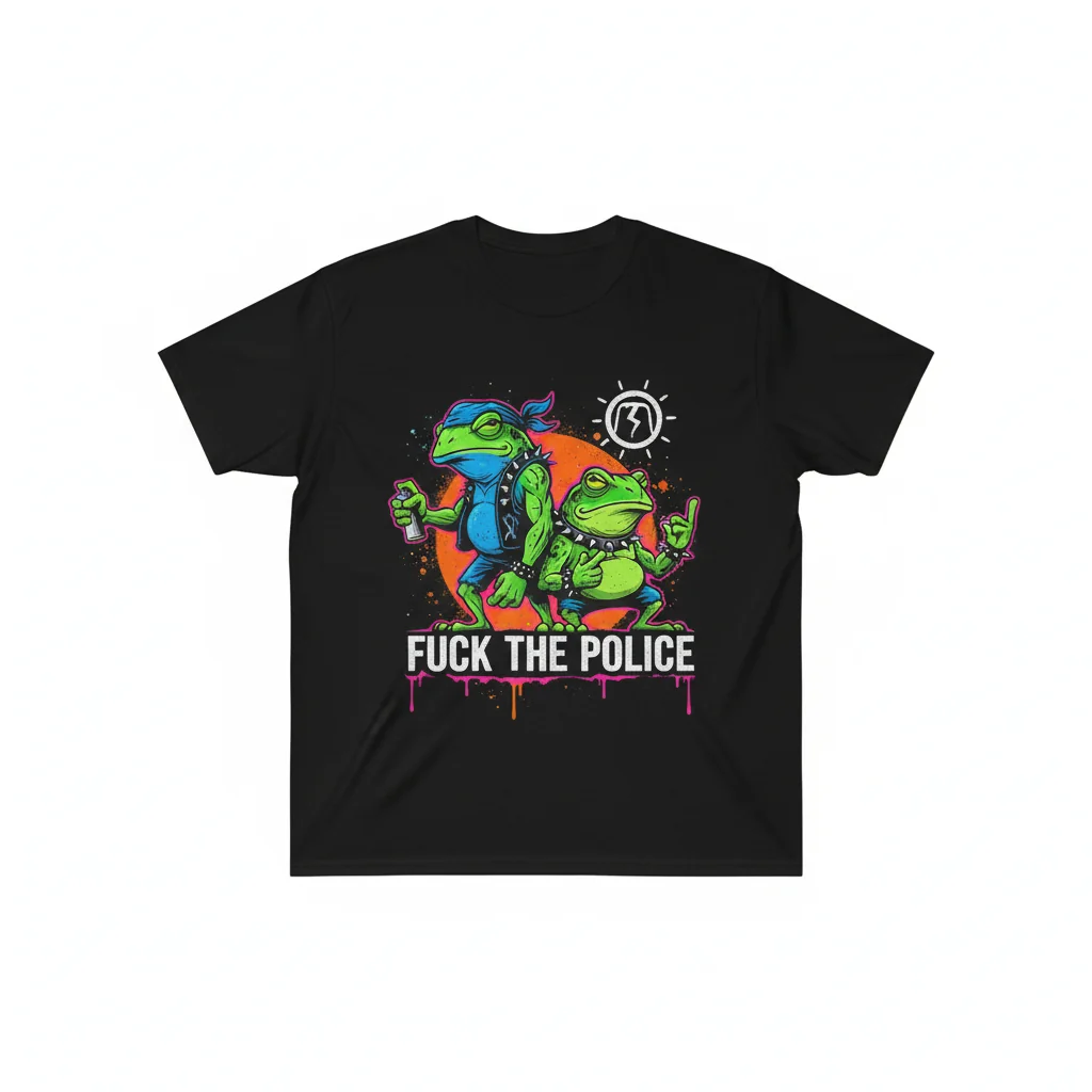 Protest Frog Toad Anti-Police Slogan Graphic Tee - Men's & Women's