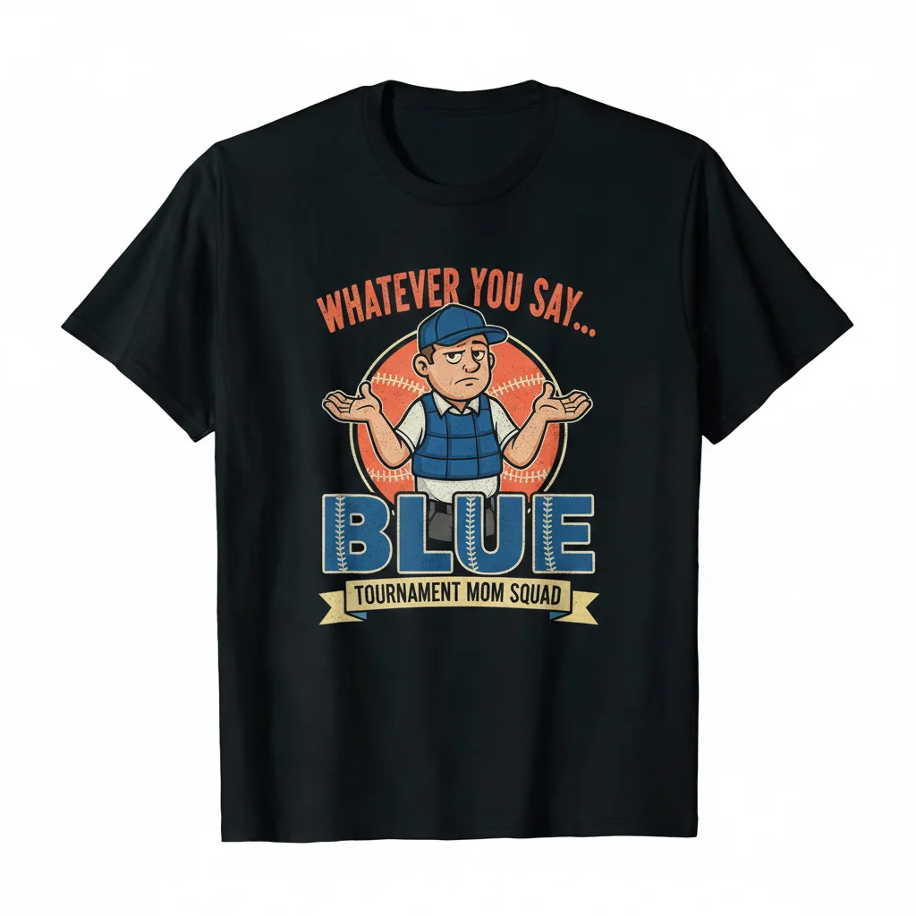 Funny Baseball "Whatever You Say Blue" Umpire T-Shirt - Unisex Gift for Men, Women & Tournament Moms