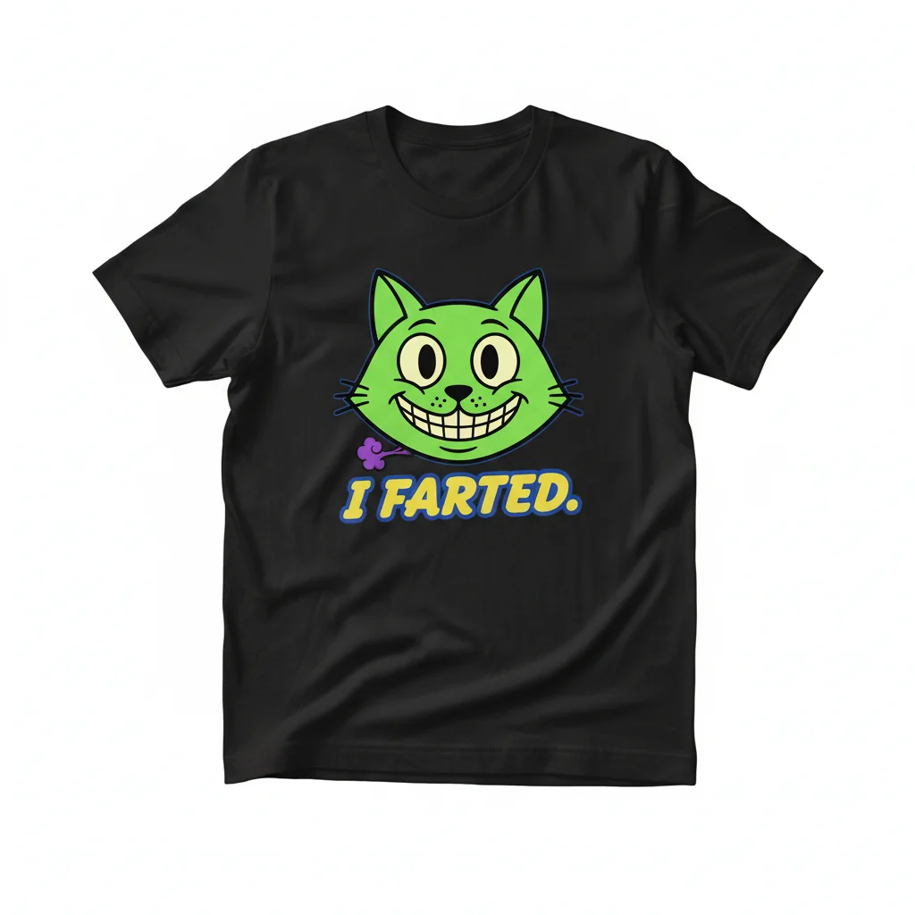 Durable "I Farted" Funny Cat Meme Essential T-Shirt - Pre-Shrunk & Fade-Resistant