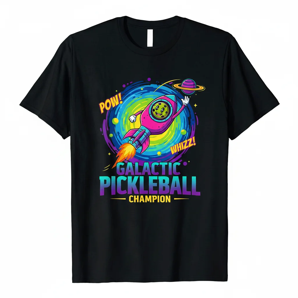 Galactic Pickleball Dreamer T-Shirt: Playful Art for Everyday Heroes
