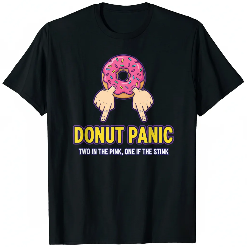 Donut Panic Shocker T-Shirt - Funny Donut Lovers Gift for Men