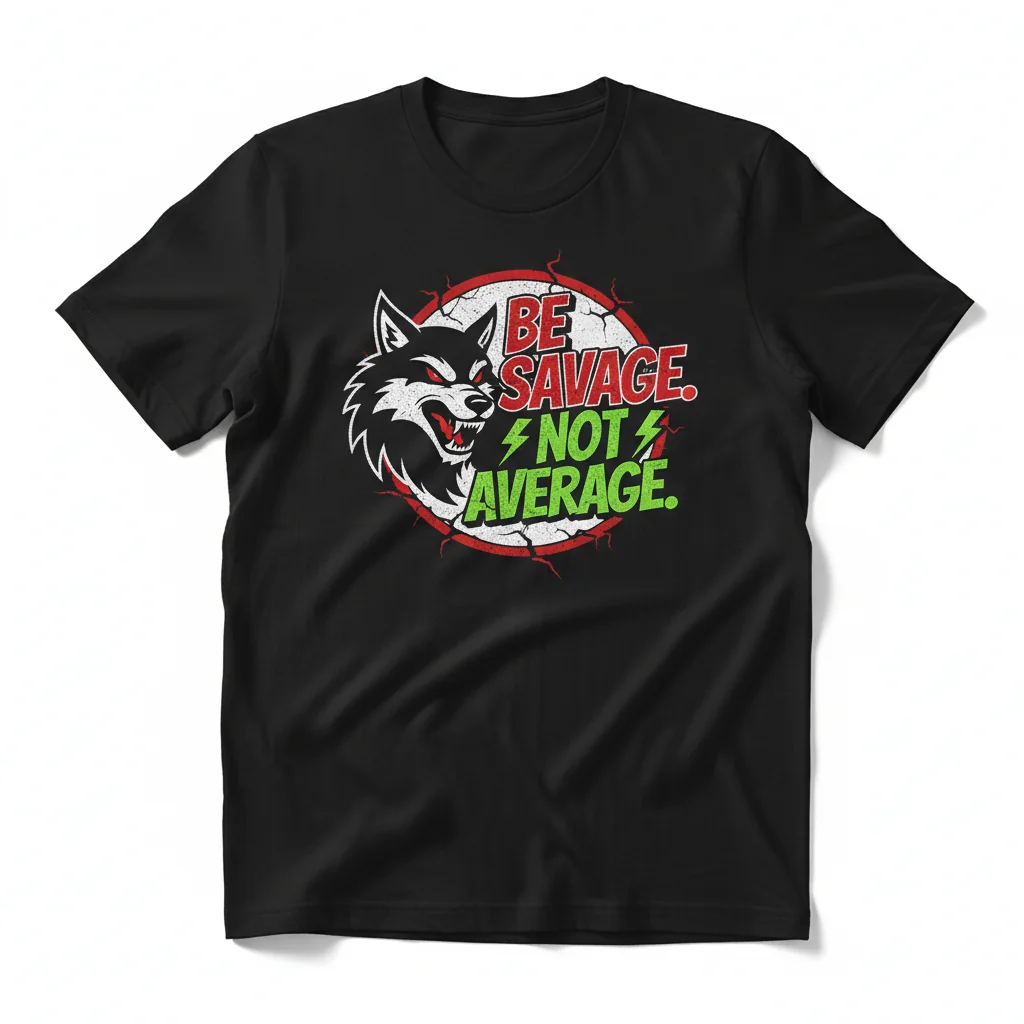 Camiseta Esencial "Be Savage, Not Average" - Sarcasmo Divertido, Estilo Duradero