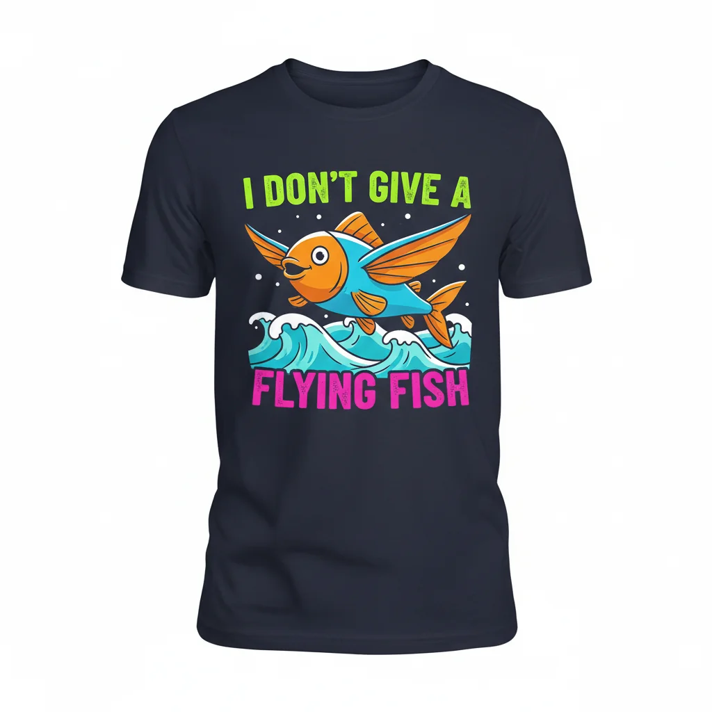 I Don't Give A Flying Fish T-Shirt | Funny Sarcastic Fishing Meme Tee