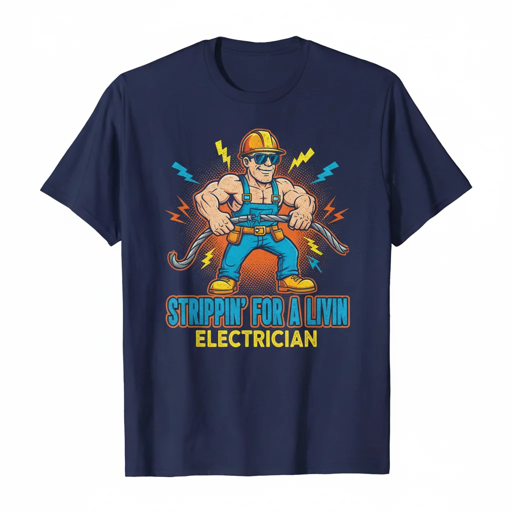 Strippin' For A Livin' Electrician Tee: Modern Streetwear