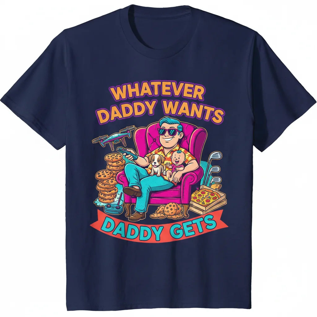 T-Shirt Essentiel "Funny Whatever Daddy Wants Daddy Gets" – Confort Durable, Style Imparable