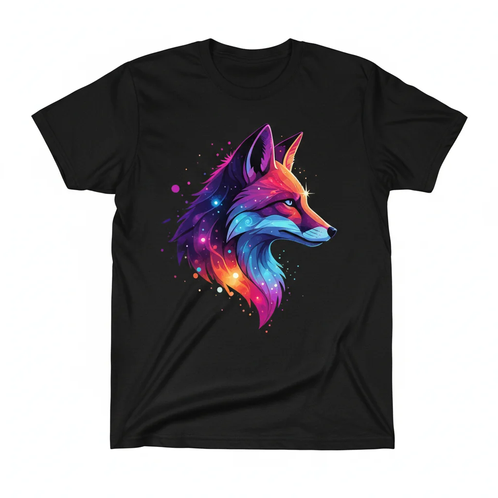 Galactic Fox Essential T-Shirt – Premium 100% Cotton Graphic Tee for Men & Women