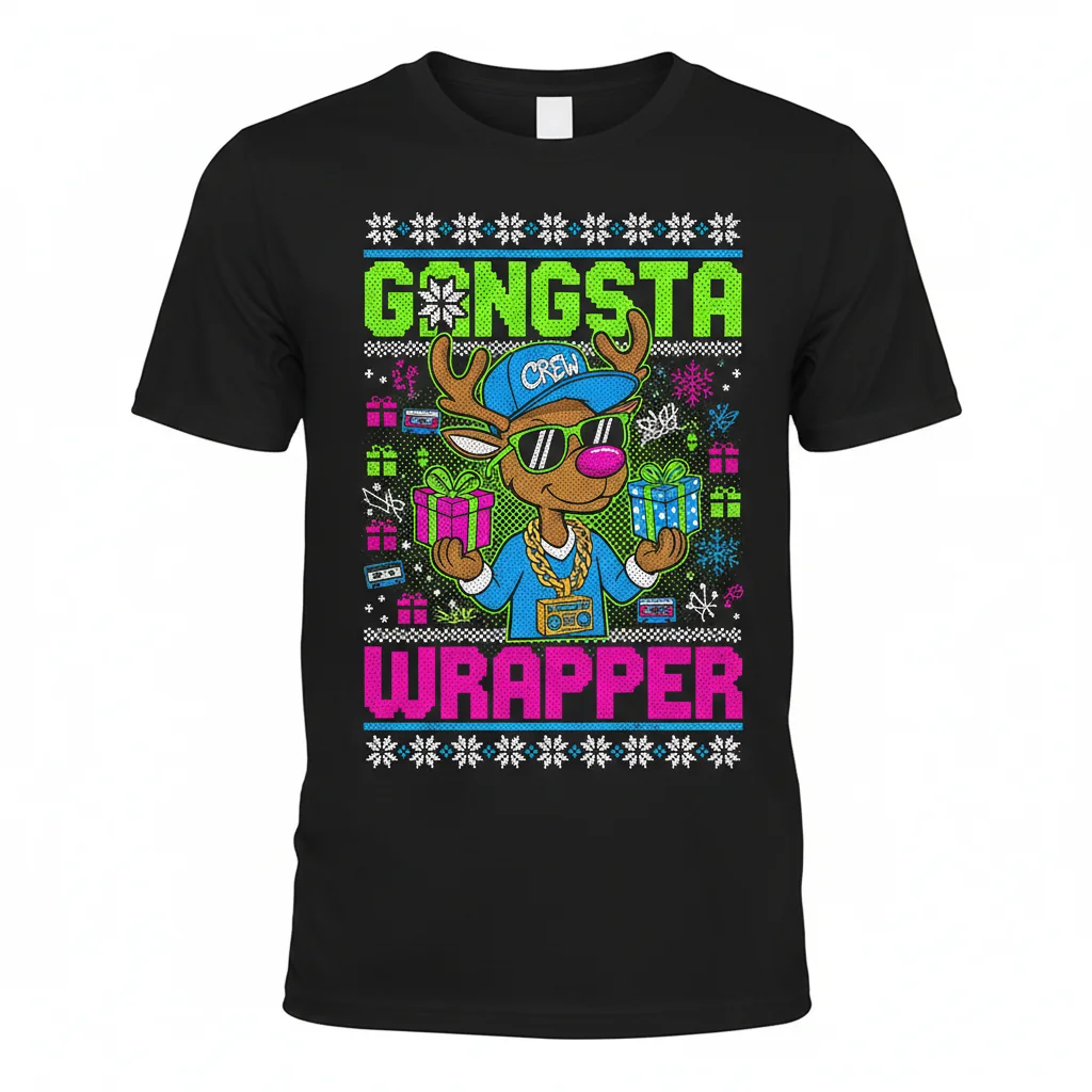 Gangsta Wrapper Ugly Christmas Sweater Essential T-Shirt