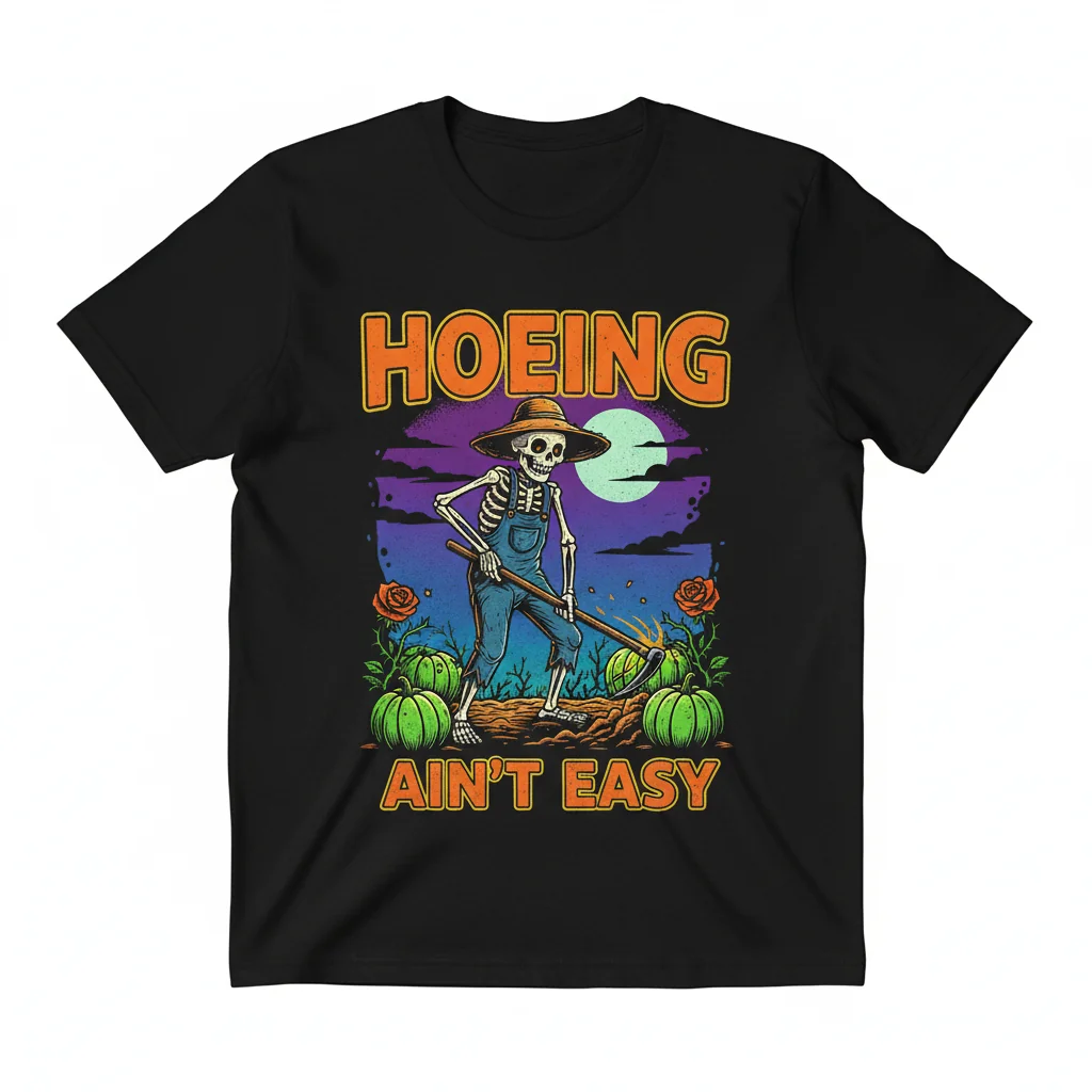 Skeleton Hoeing Ain't Easy – Streetwear Tee