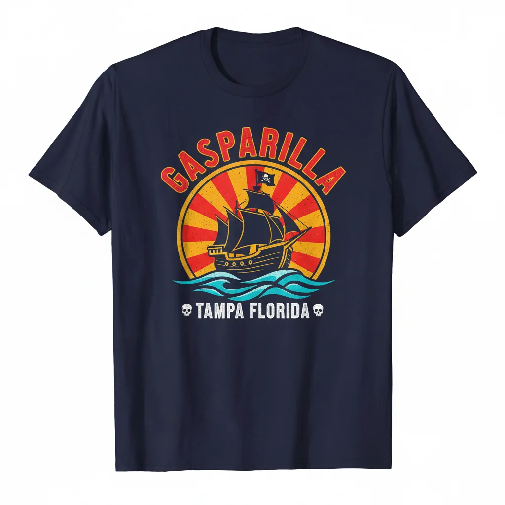 Camiseta con logo Gasparilla Tampa - Algodón suave y ajuste minorista