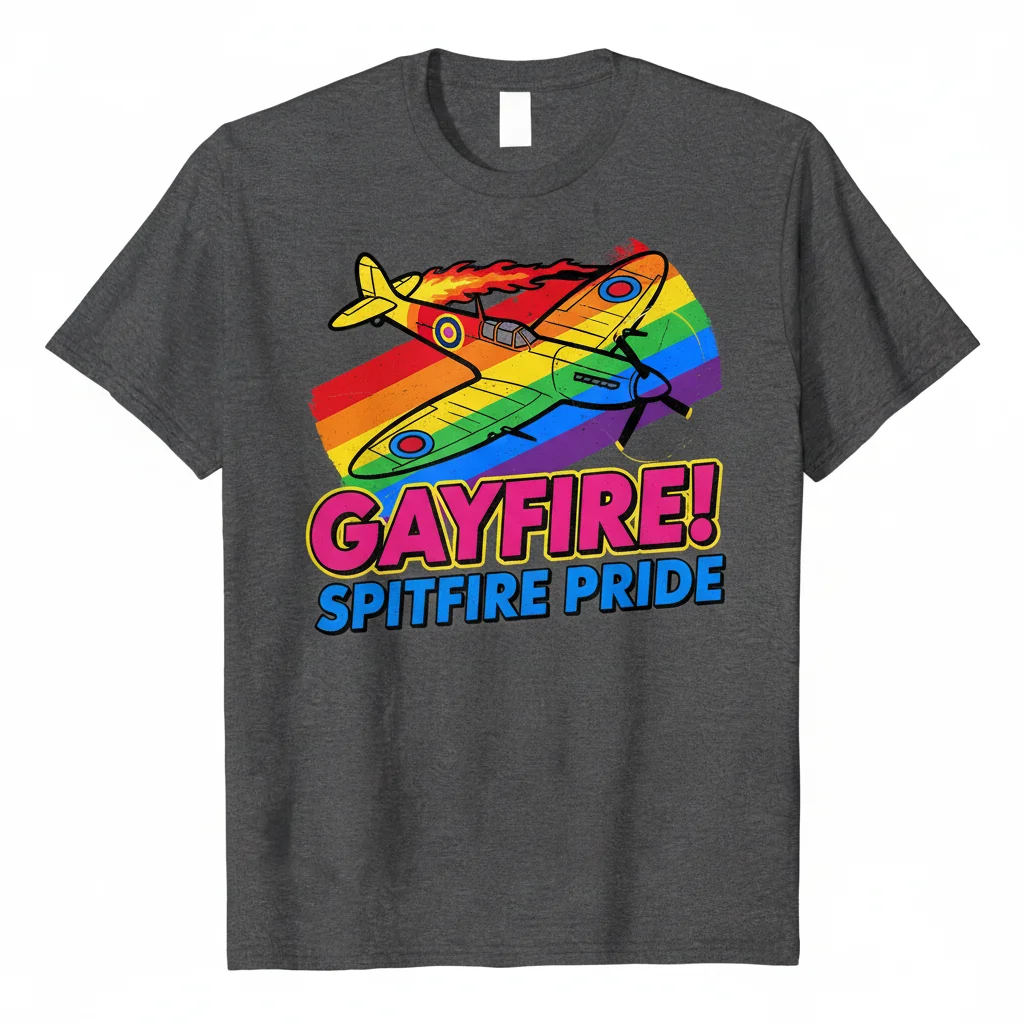Spitfire Pride Gayfire! Essential T-Shirt - LGBTQ+ Aviation Design