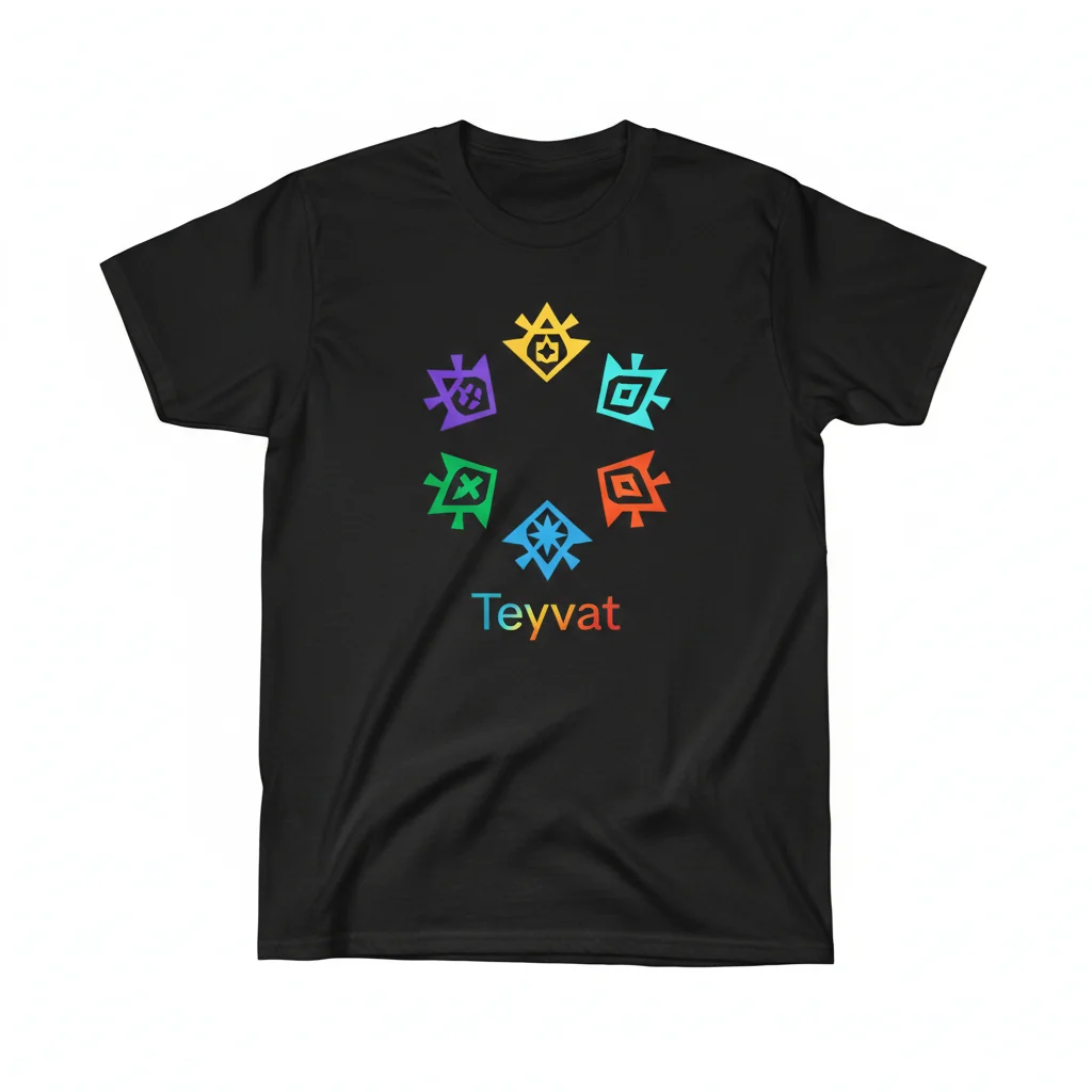 Element Symbols Tee: Genshin Impact Streetwear