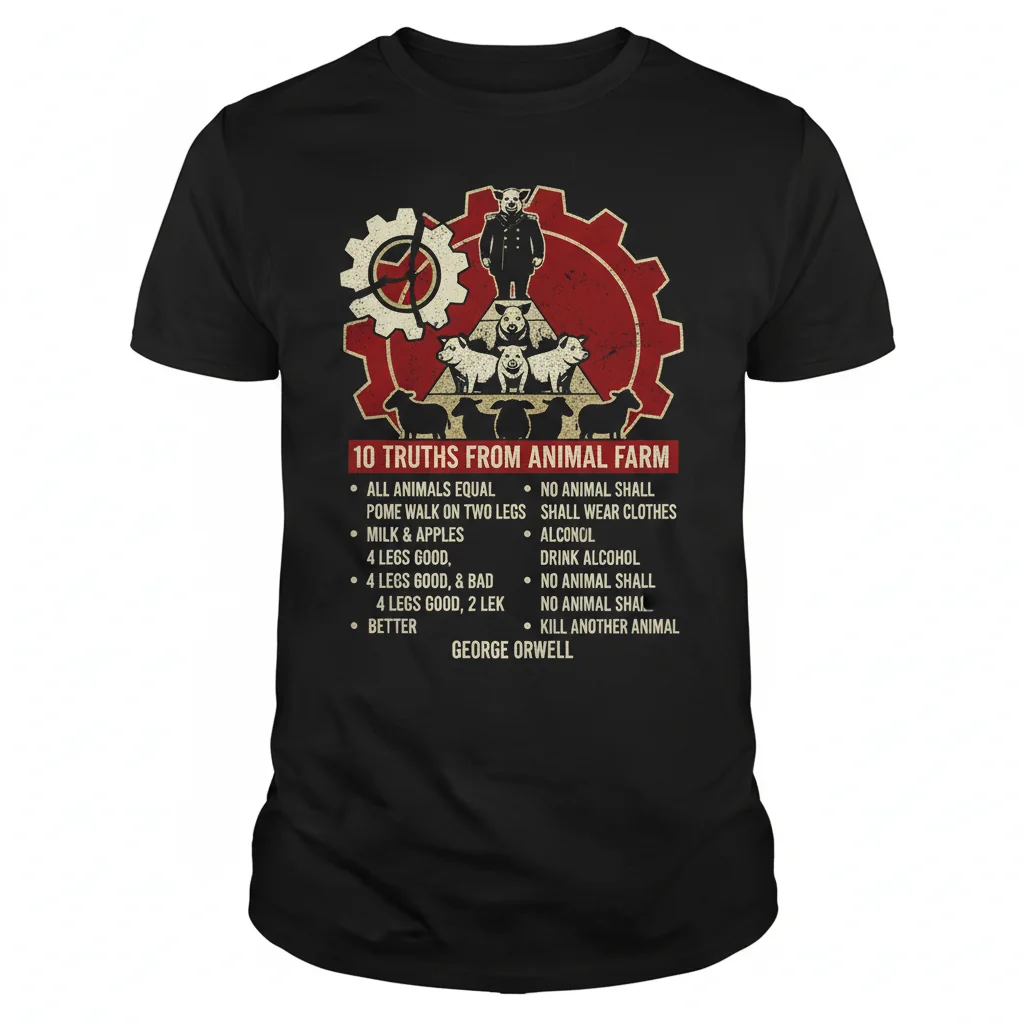 Animal Farm '10 Truths' George Orwell Durable Unisex T-Shirt – Fade-Resistant & Comfortable