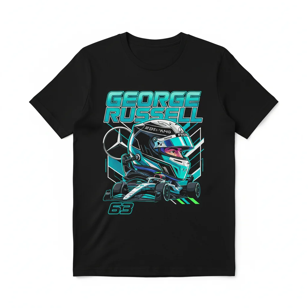 George Russell Mercedes-AMG Petronas F1 Team Signature T-Shirt | Official Fan Apparel