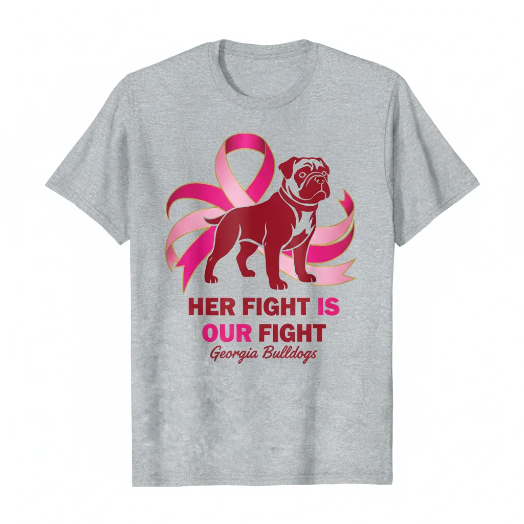 Camiseta Georgia Bulldogs Conciencia Cáncer de Mama: Su Lucha es Nuestra Lucha